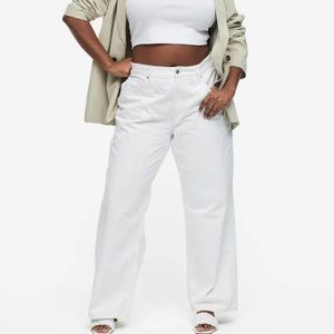 NWT H&M White Wide Leg Full length Jeans